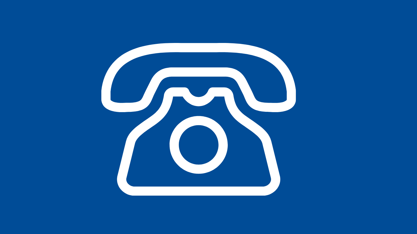 outline of white phone on blue background